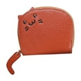thumbnail image 1 of Purse Fashion Solid Color Cat Leather Change Purse Card ID Bag for Ladies, 1 of 5
