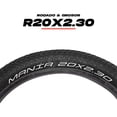 thumbnail image 2 of Par Llantas BMX Bicicleta Freestyle Rodado 20 X 2.30 Negras Dragon PR20977N, 2 of 6