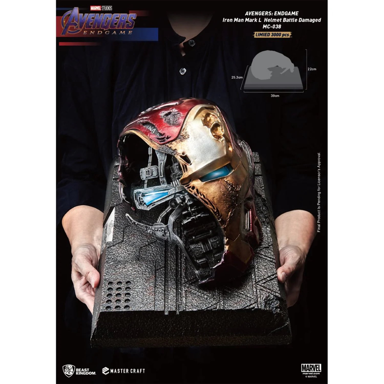 avengers endgame battle damaged iron man helmet Tony Stark Team Suit The Iron Man armor has been faithfully reproduced with red Hot Toys Battle Damaged Iron