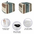 thumbnail image 5 of Turquoise Beige Striped Toaster Cover 2 Slice, Modern Farmhouse Vertical Stripes Dustproof Bakeware Oven Protector with Top Hook, Waterproof Small Kitchen Appliance Toasters Dust Cover, 12"x7.5"x8", 5 of 9