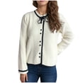 thumbnail image 2 of RKSTN Chandails pour Femmes Mode Automne Hiver Tricoté Ample Manches Longues Blouse Col Rond Chandail Chandail Début Mode Automne, 2 of 7