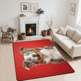 thumbnail image 2 of CURLYOOT Cool Dog Animal Puppy Area Rugs 5'x7' Washable Rug Large Living Room Rug Non Slip Indoor Floor Carpet for Dining Room Bedroom Home, 2 of 7