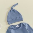 thumbnail image 5 of Cjfdfy Newborn Baby Girl Boy Fall Outfits Cousin Crew Waffled Ribbed Long Sleeve Bodysuit And Hat 2Pcs Infant Cute Coming Home Fall Winter Outfit 0-9M, 5 of 9