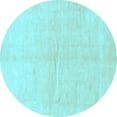 thumbnail image 1 of Ahgly Company Indoor Round Solid Light Blue Modern Area Rugs, 3' Round, 1 of 4