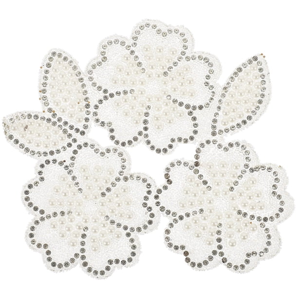 unbranded Parche Adhesivo De Flores Con Rhinestones Para Personalización Y Reparación De Ropa