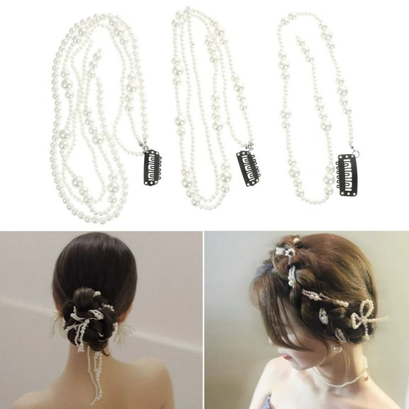 SWETRACE Hair Accessories Women 3Pcs Clip In Braiding Chain for Formal Events and Casual Wear