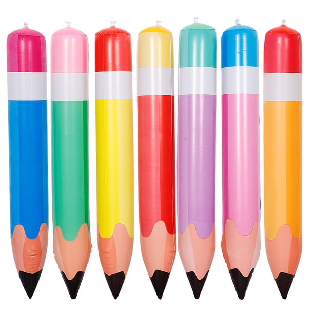 7 lápices inflables de PVC para decorar el regreso a clases, globos ligeros para niños