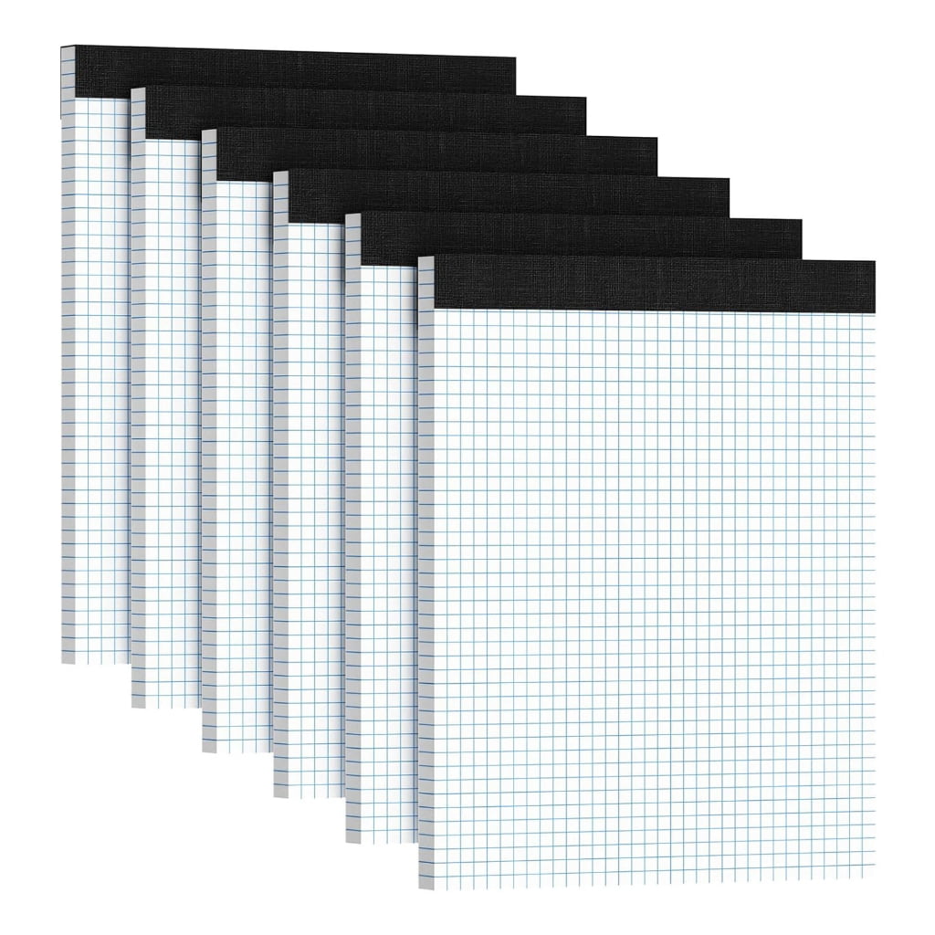 6 Pcs A4 Paper Pads Engineering Notebook Writing Paper Tearable Notepads