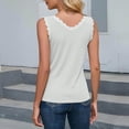 thumbnail image 5 of Posijego Lace Tank Tops for Women Basic Camisoles Undershirts Summer Sleeveless Slim Ribbed Cami Tops Going out Tees, 5 of 9