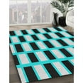 thumbnail image 3 of Ahgly Company Machine Washable Indoor Square Transitional Blue Zircon Blue Area Rugs, 3' Square, 3 of 7