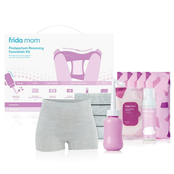 Frida Mom Postpartum Recovery Essentials Kit with Cooling Pads, Peri Bottle, Healing Foam and More