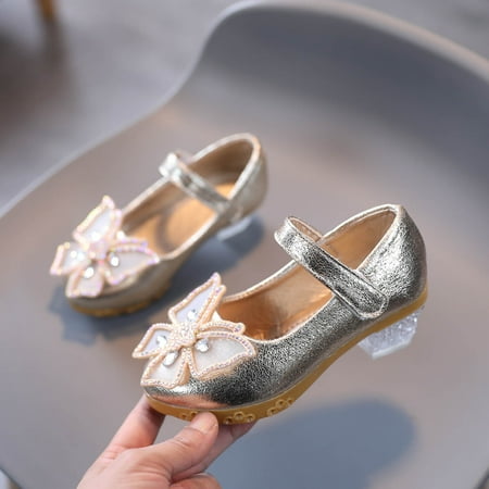 

Leutsin Toddler Girls’ Princess Shoes Sandals Infant Kids Baby Girls Pearl Crystal Bling Bowknot Single Princess Shoes Sandals