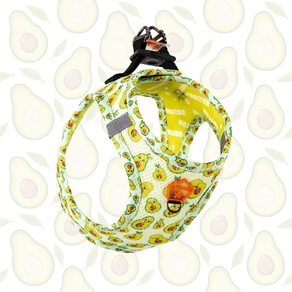 Avocado Print Dog Harness – Reflective, Comfy, Adjustable Pawstar Size 3Xs