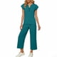 thumbnail image 1 of Top y falda Conjunto de las mujeres de la moda de color sólido suelto de manga corta con cuello en V con pantalones cortados de pierna ancha Set de bolsillo Pantalones y Top Set para las mujeres, 1 of 6