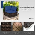 thumbnail image 5 of Patiojoy 6PCS Wicker Patio Sectional Conversation Furniture Set with Coffee Table & Seat Cushions Navy, 5 of 7