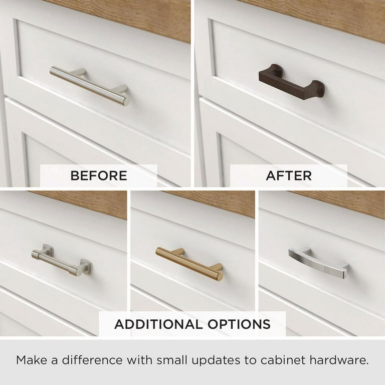 3 in. (76 mm) Center-to-Center Satin Nickel with Faux Capiz Insert Bar Drawer Pull 3 in. (76 mm) Center-to-Center Satin Nickel with Faux Capiz Insert Bar Drawer Pull