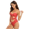 thumbnail image 3 of EFINNY Women's One Piece Swimsuits Sexy Cutout Halter Front Tie Knot Bathing Suit, 3 of 8