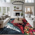 thumbnail image 4 of Red Trains Area Rugs Collection 6'x9', Shabby Chic Cartoon Retro Flowers Artwork Non Slip Indoor Rectangle Throw Runner Rug Floor Mat Carpet for Living Room Dining Table Bedroom Nursery, 4 of 9