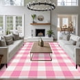 thumbnail image 4 of 5x8 Area Rugs for Living Room, Pink Buffalo Check Non Slip Area Rugs for Kitchen Bedroom Entryway, Valentine's Day Modern Rustic Plaid Washable Carpet Runner Rug Floor Mats for Bedroom Home Decor, 4 of 9