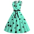 thumbnail image 3 of Babysbule Summer Dresses for Women Vintage Retro V-Neck Sleeveless Print Evening Party Prom Swing Dress, 3 of 9