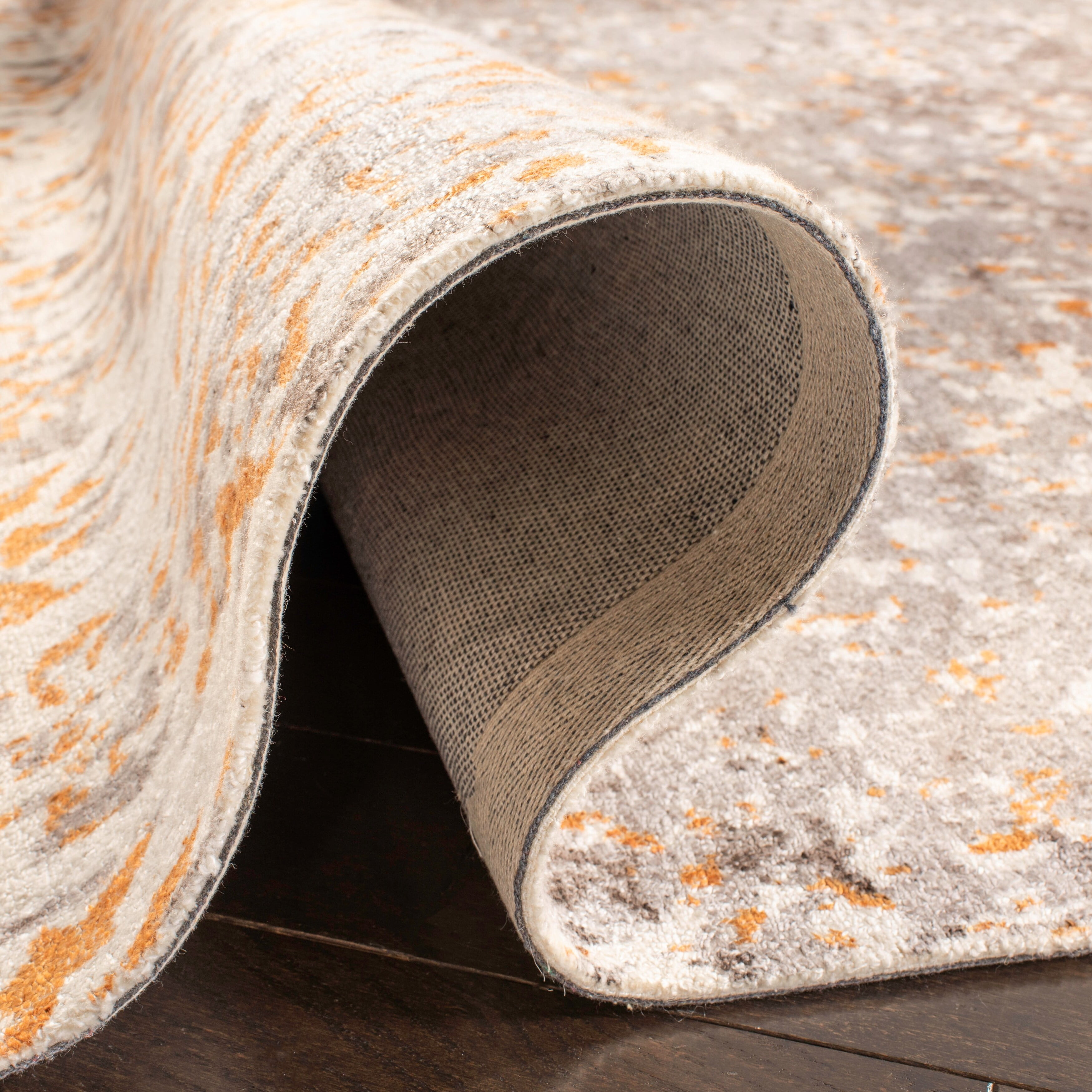 SAFAVIEH Expression Kliment Abstract Overdyed Area Rug, Ivory/Rust, 8' x 10'