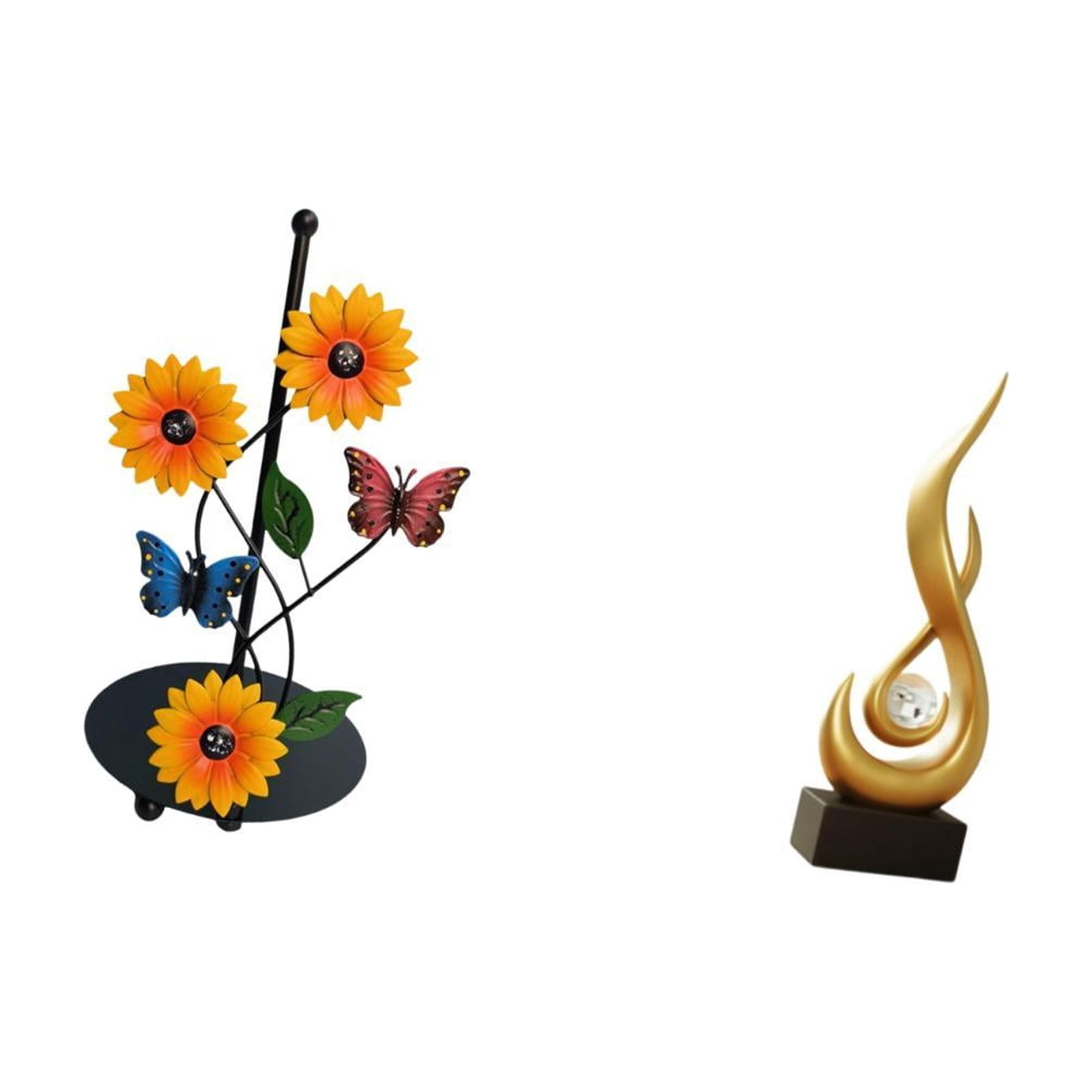Fiocias Abstract Fire Sculpture Toilet Paper Holder Paper Towel Holder Countertop Resin Iron Ornament Modern Art Statue Suitable for Living Room Kitchen Bedro