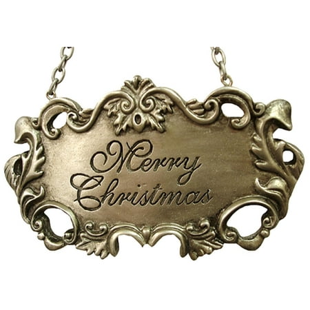 MIDWEST 4.25" Wine Label "Merry Christmas" Christmas Ornament - Bronze