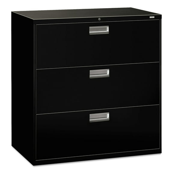 HON H693.L.P Brigade 600 Series 42 in. x 18 in. x 39.13 in. 3 Legal/Letter-Size File Drawers Lateral File - Black