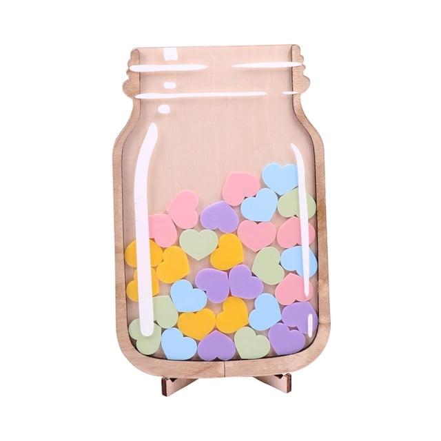 Tarro de con decoración de corazón, tarro de comportamiento, herramienta de tren para ir al baño, regalos de madera para perfke Tarro de recompensa