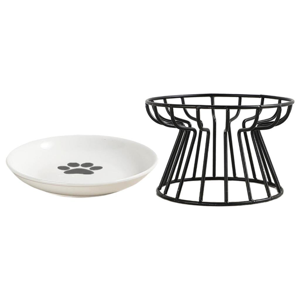 Bvdfgk Ceramic Pet Bowl Food Water & Treats for Cats & Dogs Non-slip Cat Bowls Pet Food Water Bowl Pet Supplies Black