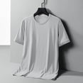 thumbnail image 2 of JTieacloth Mens Long T Shirts Men Ice Screen Eye Breathable Thin Solid Color Casual Summer Youth Crew Neck T Shirt Men, 2 of 3