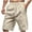 Beige, variant on Dagugfen Mens Shorts Casual Knee Length Drawstring Elastic Waist Loose Stretch Summer Beach Shorts