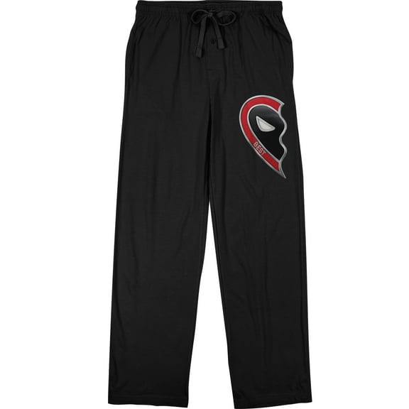 Deadpool 3 Deadpool Half of Friends Heart Men's Black Sleep Pajama Pants-Medium
