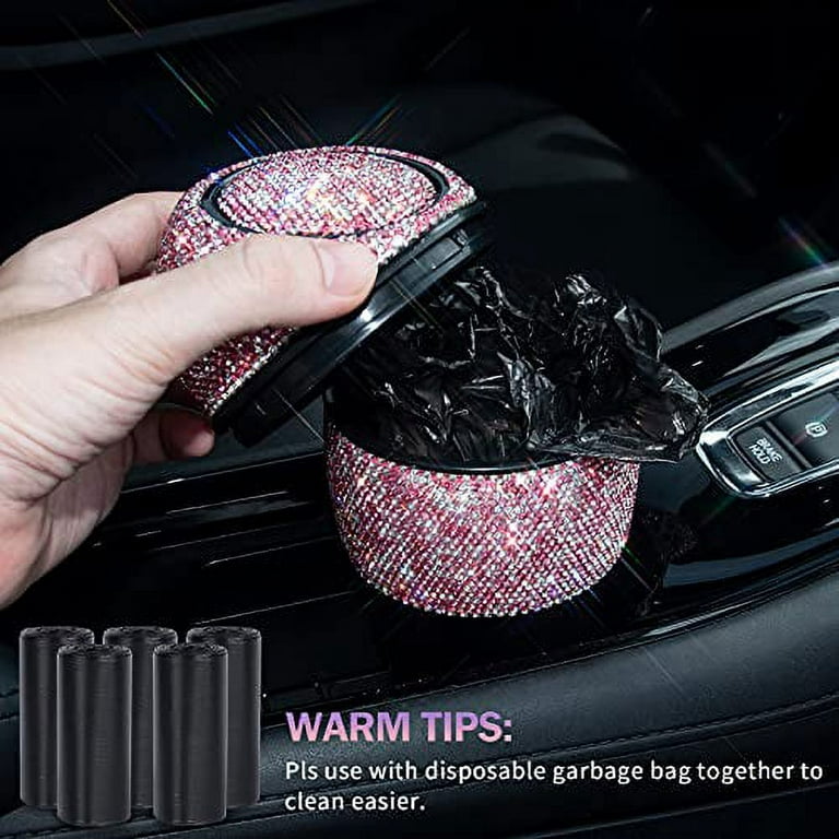  InterestPrint Car Garbage Cans Hanging Garbage Bin Hanging Car Trash  Bag Light Pink Music Background : Automotive