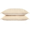 thumbnail image 5 of French Linen Box Stitch Quilted Sham Set - King - Cream | BOKSER HOME, 5 of 5