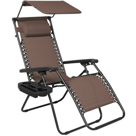 Best Choice Products Zero Gravity Chair w/ Canopy Shade & Magazine Cup Holder