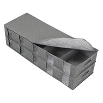 2-Pack Under The Bed Storage Containers with Reinforced Handles, Thick Fabric Organizer for Blankets, Comforters, Sweaters & Toys, Black