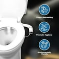 thumbnail image 3 of Bidet Attachment for Toilet - Ultra-Slim Left Handed Hygienic Bidet Attachment For Existing Toilets - Bidet Toilet Seat Attachment with Pressure Controls - Travel Bidet Included, 3 of 7