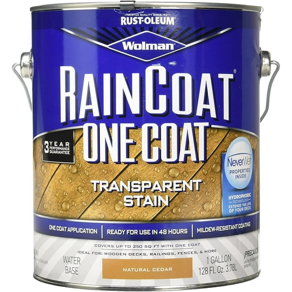 Zinsser Raincoat Water-Resistant Natural Cedar Wood Stain Finish, 1 Gallon
