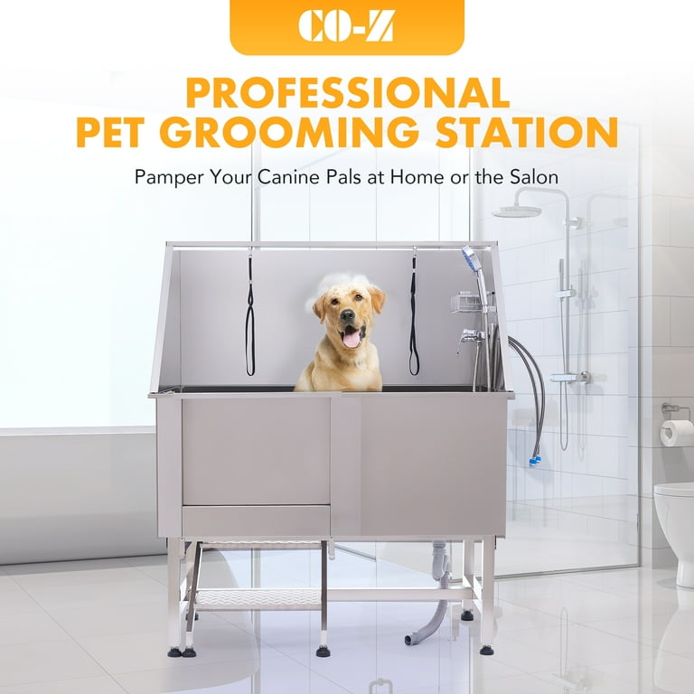 CO-Z 50” Stainless Steel Dog Grooming Kit, Pet Bathing Station