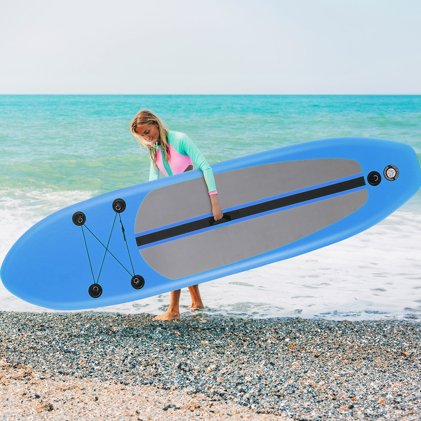 Arlopu 12ft Inflatable Stand up Paddle Board 6' Thick SUP Paddle Board with Premium SUP Accessories