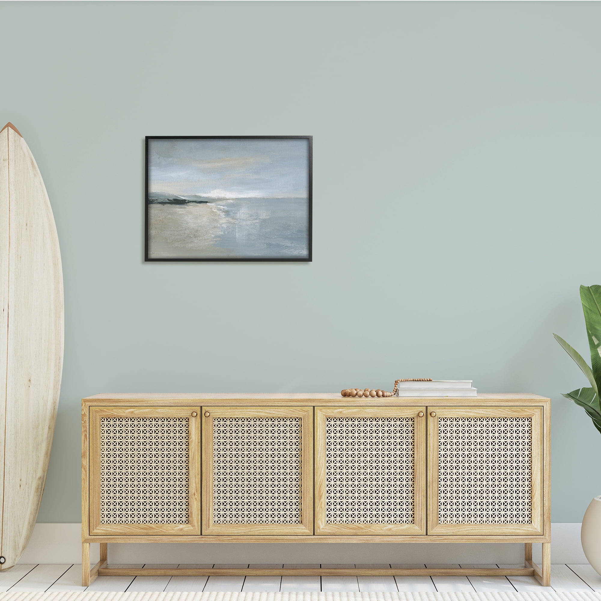 Stupell Indtries Murky Sky Beach Coast Abstract Landscape Cloudy Horizon,30 x 24,Design by Nan