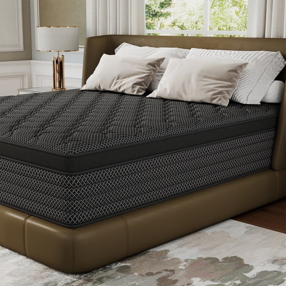 Mokiiya 12 inch Queen Mattress, Gel Memory Foam & Spring Hybrid Mattresses Medium Comfort Queen Size in a Box,Adult