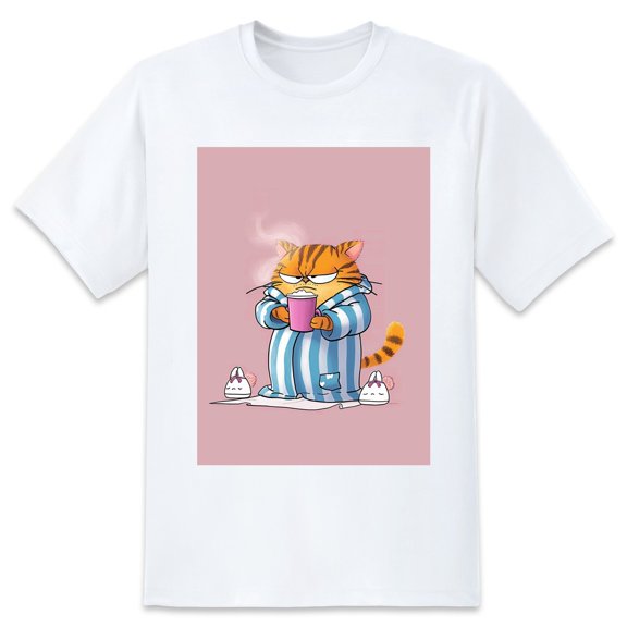 Basic Oversize Tees For WomenCat Loose Boyfriend Shirts Casual Blouse round neck