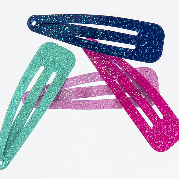 Enchante Accessories Kids Glitter Snap Hair Clips, Colors,18 Ct - Walmart.com