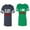 Men Navy / Women Green, variant on IF Lost Return To Babe I am BabeUnisex Couple Matching Cotton Jersey style T-Shirt Contrasting stripes on sleeves (Men Navy / Women Black) (Men S / Women S)