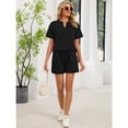 thumbnail image 6 of EASYBRA Women V Neck T Shirt and Drawstring Shorts Set Casual Summer Two Piece Outfit, 6 of 7