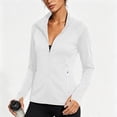 thumbnail image 6 of FRSASU Women's Athletic Jackets Slim Fit Workout Jacket Full Zip Up Running Gym Yoga Sports Tops with Zipper Pockets White, 6 of 6