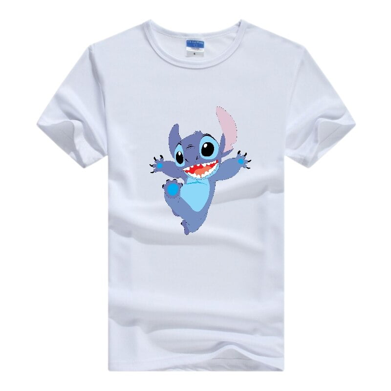 Disney camisetas con estampado de Lilo Stitch para mujer blusa blanca Kawaii blusas holgadas de manga corta Walmart en linea