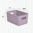thumbnail image 2 of Superio Ribbed Plastic Storage Basket Organizer (2 Pack), Stackable Classic Closet Storage Bin for Shelf, Desk, Pantry- Store Toys, Clothes, Cosmetics, Stationary (Lilac, 5 Liter), 2 of 7